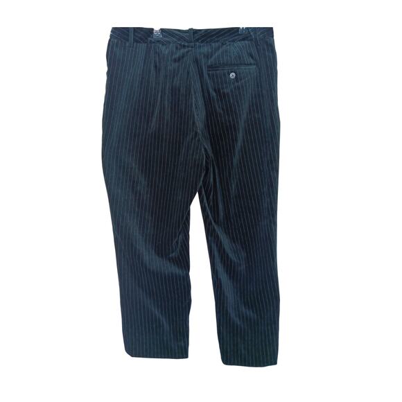 Vintage Ralph Lauren Lauren Jeans Co. Pinstripe Velvet Pants Black 12  Cropped - Picture 4 of 11